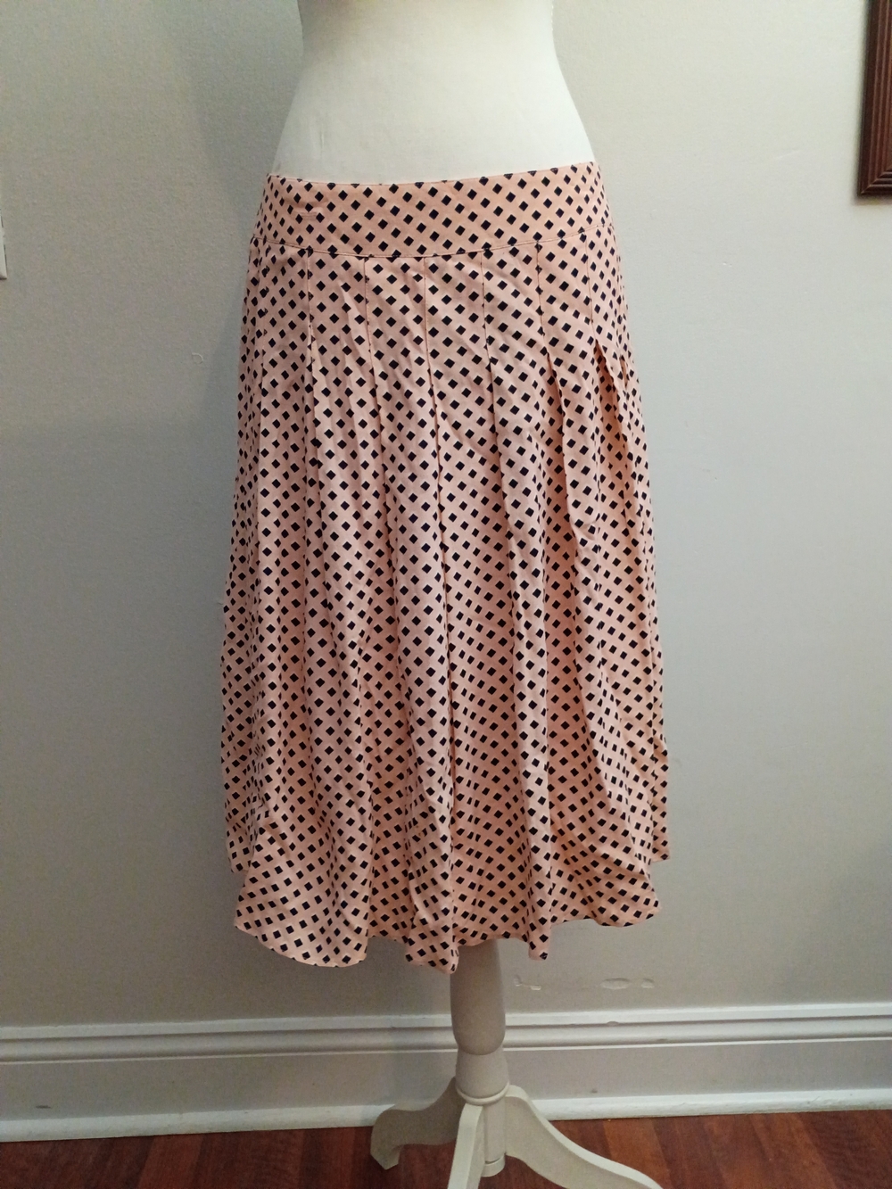 Women's Peach Polka Dot A-Line Skirt